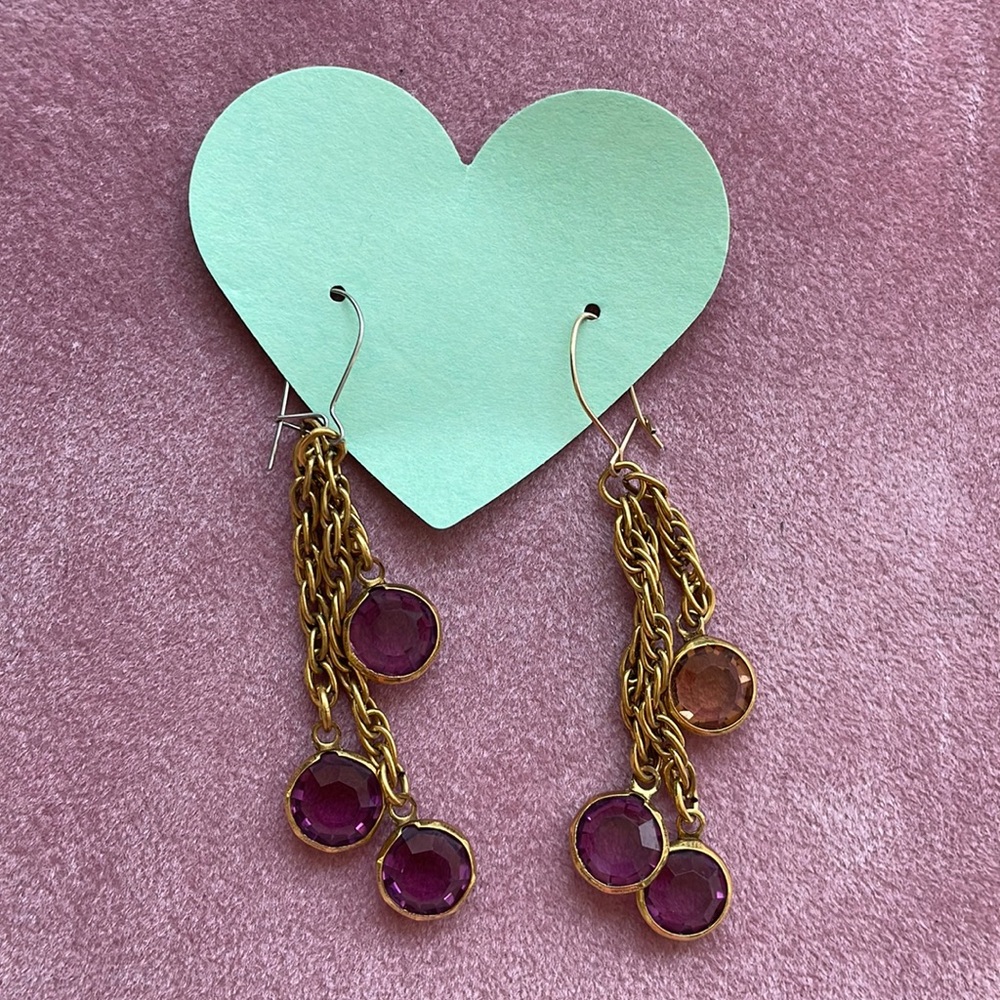 Vintage purple dangling earrings
